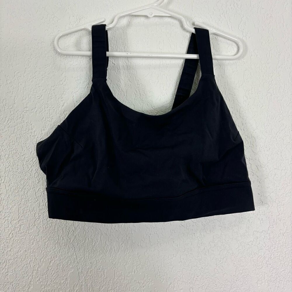 A Day Deep Navy Blue Lighten Up Pullover Sports Bra